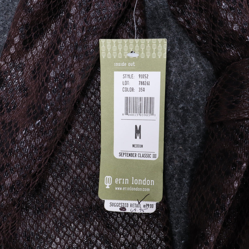 Erin London Snakeskin Print Belted Jacket Womens Size M Brown Faux Leather Zip - take2supply