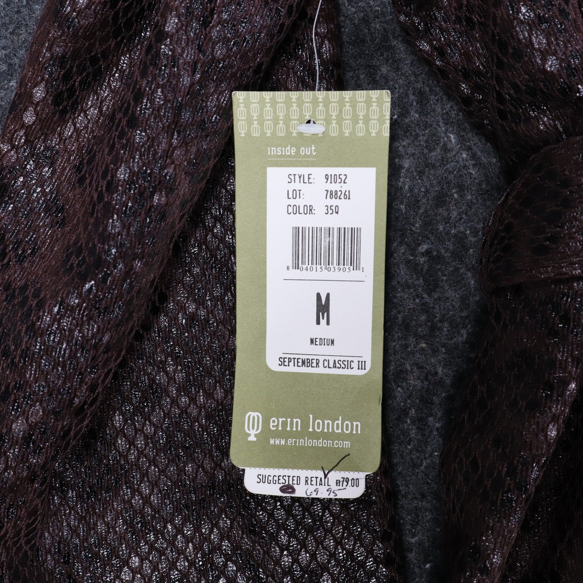 Erin London Snakeskin Print Belted Jacket Womens Size M Brown Faux Leather Zip - take2supply
