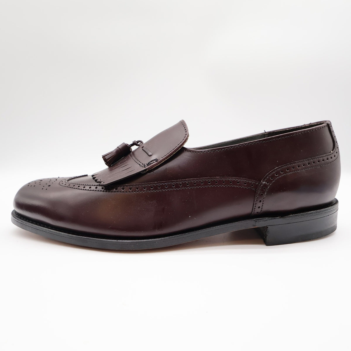 Dexter Brent Loafers Mens 12 WW Vintage Burgundy Leather Wingtip Tassel USA - take2supply