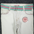 Levi's 2006 Y2K Bermuda Shorts Girls 10 White Denim NWT Belted C679 - take2supply