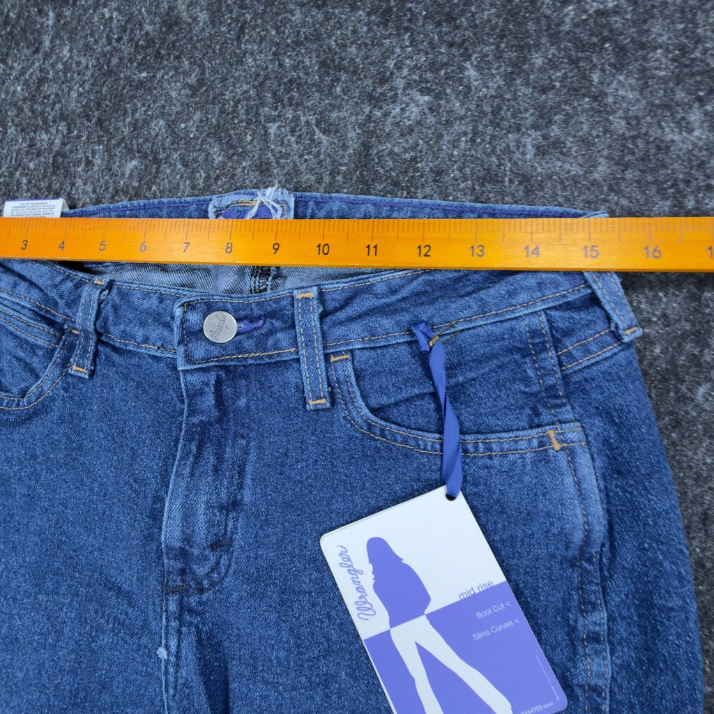 Wrangler Y2K Cowboy Cut Boot Cut Jeans Womens 7/8x32 Blue Denim NWT - take2supply