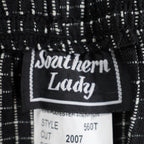 Southern Lady Pants Womens Large Black White Grid Check Elastic Waist NWT NOS - take2supply