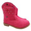 L'Amour Cowboy Boots Kids Size 2 Fuchsia Pink Faux Suede Rhinestone Studs V8400 - take2supply