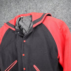 Howe Varsity Jacket Mens Large Vintage Black Red Wool Sailor Collar USA Made CJ4 - take2supply