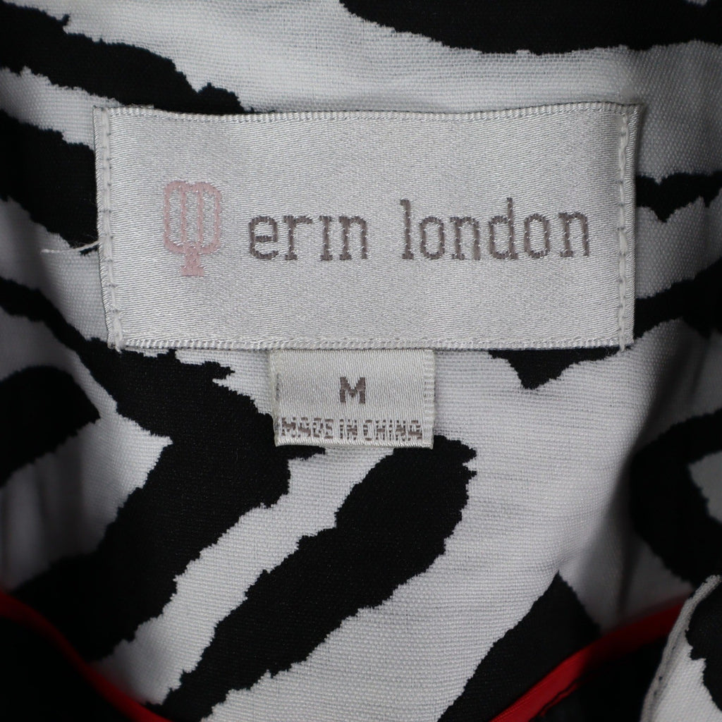 Erin London Zebra Print Blazer Women Size M NWT Black White Animal Coat - take2supply