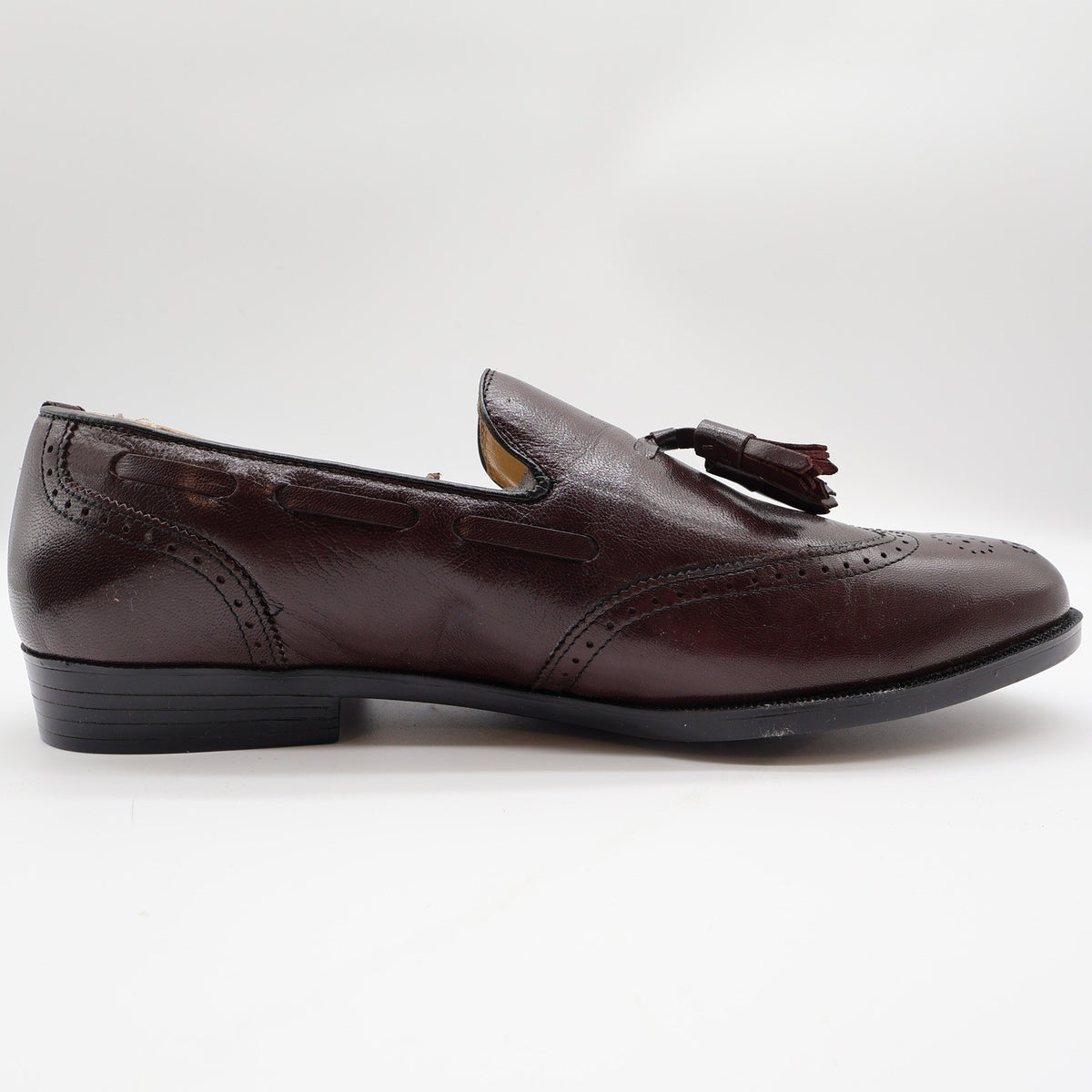 Nunn Bush Lites Tassel Loafers Mens 11 M Vintage Burgundy Leather Wingtip 73926 - take2supply