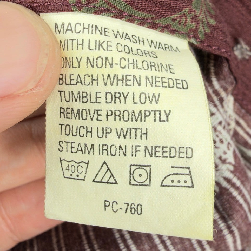 Geoffrey Beene Y2K Circle Print Shirt Mens M Burgundy Cotton NWT New - take2supply