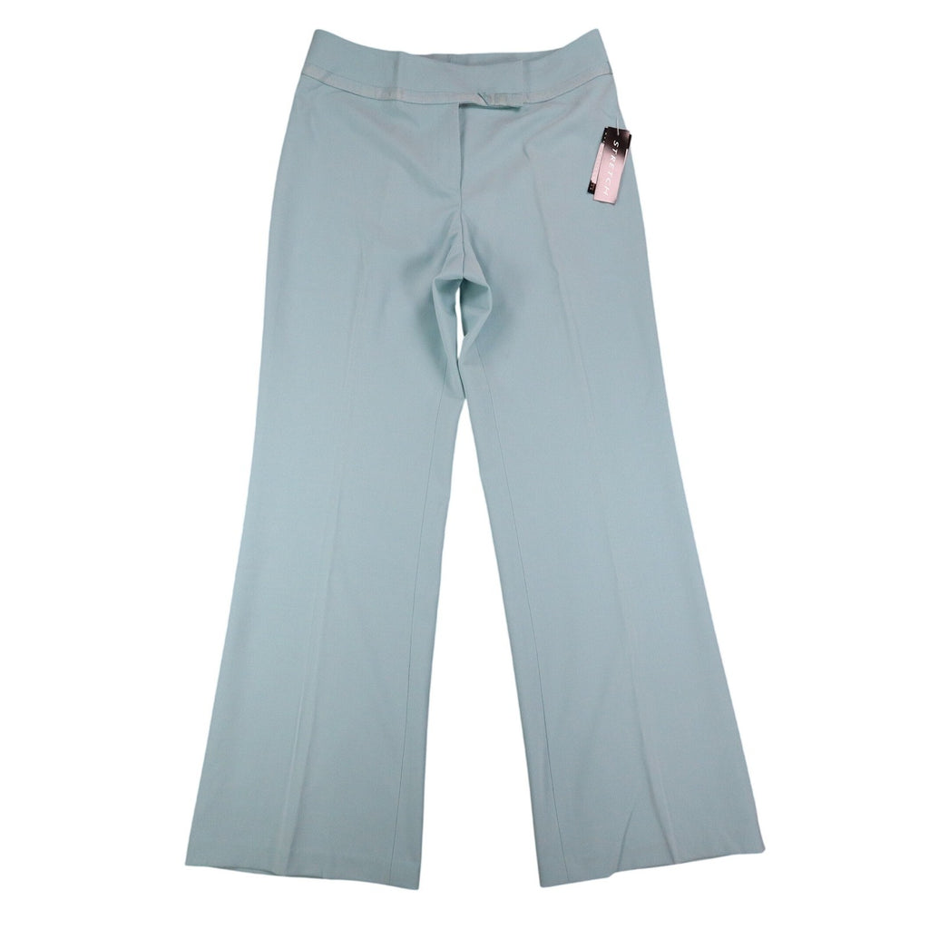 AGB Byer California Dress Pants Womens 10 Y2K Aqua Blue Stretch Wide Leg Flare - take2supply