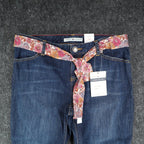 Tommy Hilfiger Jeans Womens 10 Y2K Blue Stretch Low Rise Slim Floral Belt C789 - take2supply