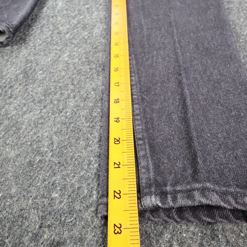Levis Tapered Leg Jeans Womens 9 VTG 90s Black Reverse Silhouette Striped Denim - take2supply