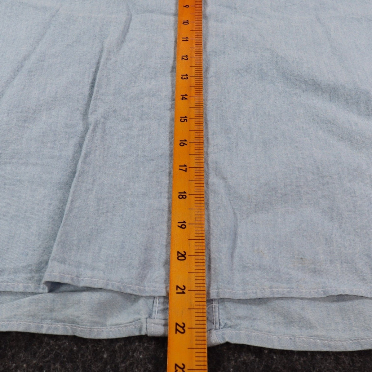 New Expressions Shirt Womens Medium Vintage Blue Cotton Ruffle Short Sleeve USA - take2supply