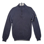 Vintage Nautica Jeans Co Sweater Mens L Navy Blue 1/4 Zip Ribbed Cotton - take2supply