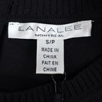 Lana Lee Tunic Sweater Womens Large Black White Striped Colorblock Zip Back New - take2supply