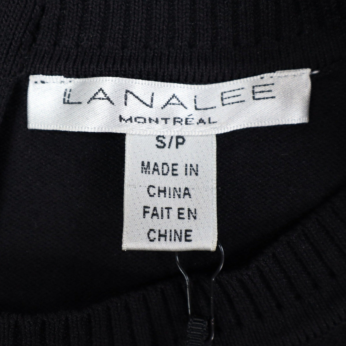 Lana Lee Tunic Sweater Womens Large Black White Striped Colorblock Zip Back New - take2supply