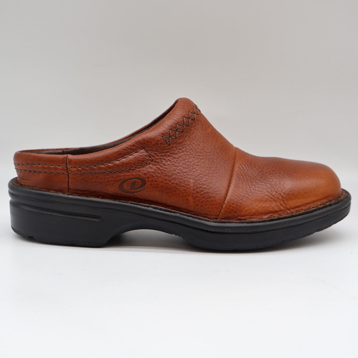 Dexter Escapes Mules Womens 6.5 Vintage Cognac Grained Leather Slip On Clogs - take2supply