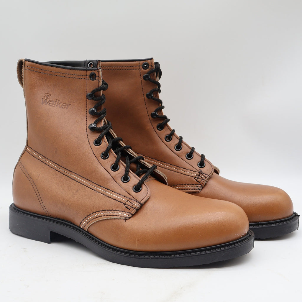 Walker Work Boots Mens 11 Vintage USA Leather Tan Brown Lace Up 8 Inch 709 NEW - take2supply