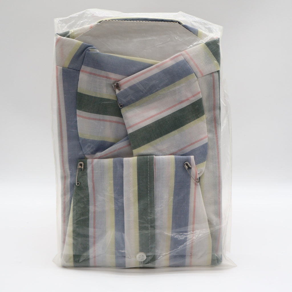 Jack Tar Shirt Boys 3T Blue Green Stripe Short Sleeve Button Down USA NWT - take2supply