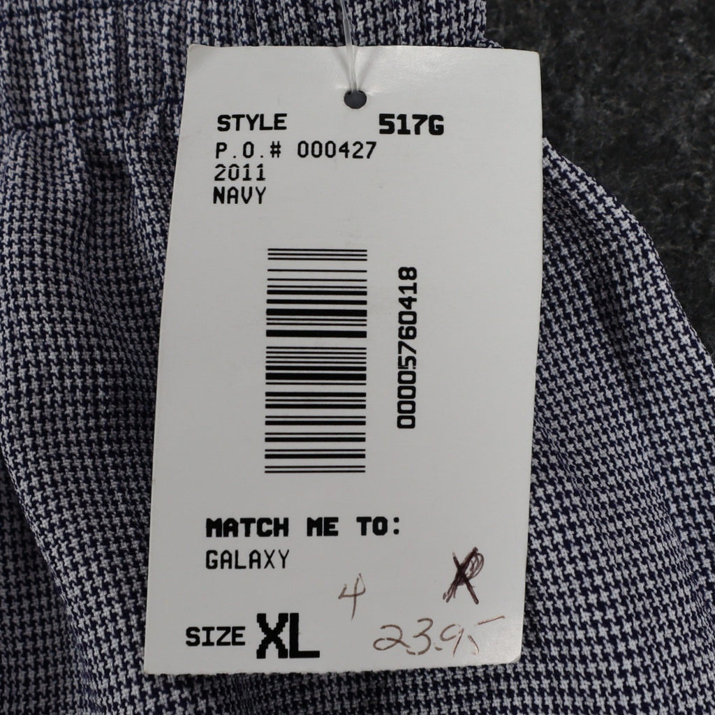Southern Lady Pants Womens XL Navy Blue White Houndstooth Elastic Waist New - take2supply