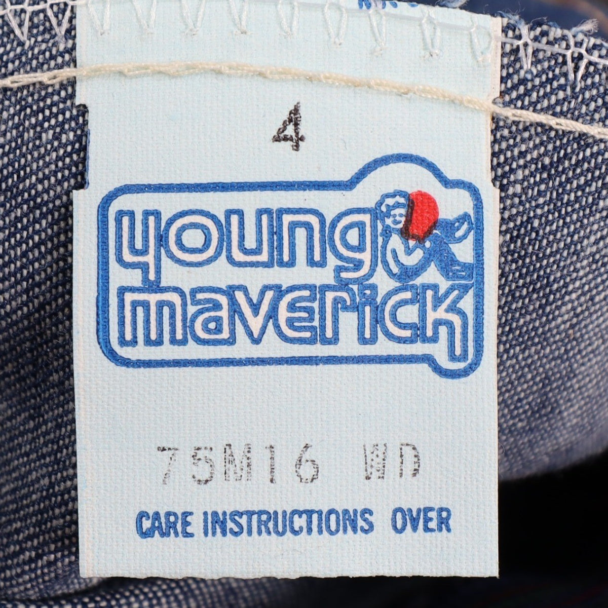 Young Maverick Jeans Size 4 Vintage 70s Blue Denim Bootcut Deadstock USA Made - take2supply