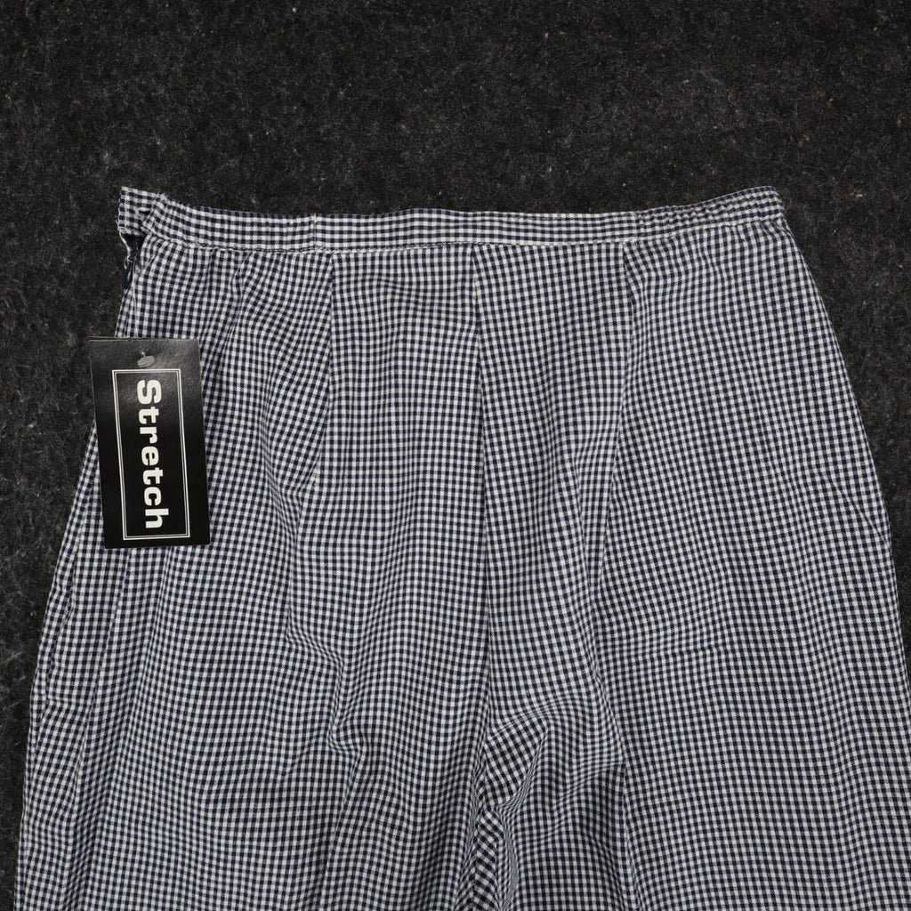 Southern Lady Gingham Pants Womens 8 Navy Blue White Check Stretch High Rise NEW - take2supply