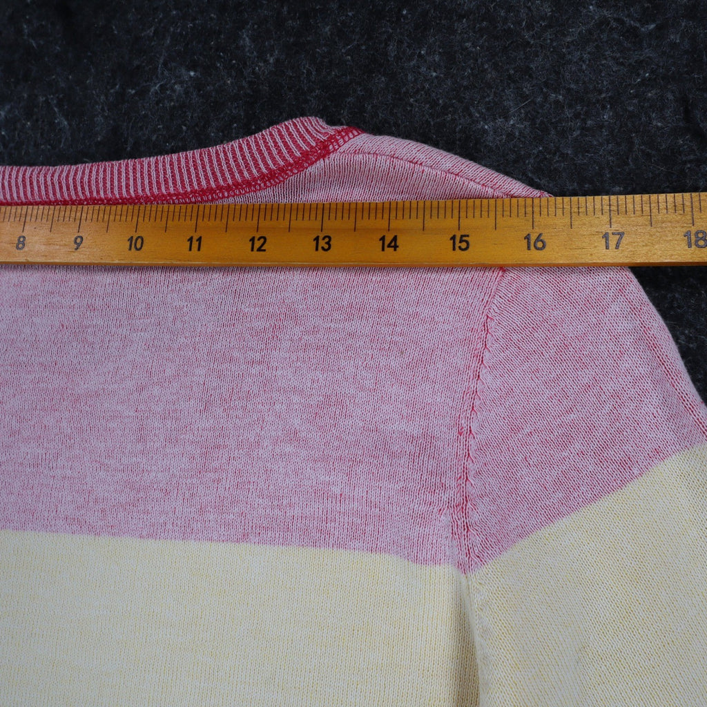 Variations Sweater Womens Large Multi Pastel Striped 3/4 Sleeve Cotton V1860 - take2supply
