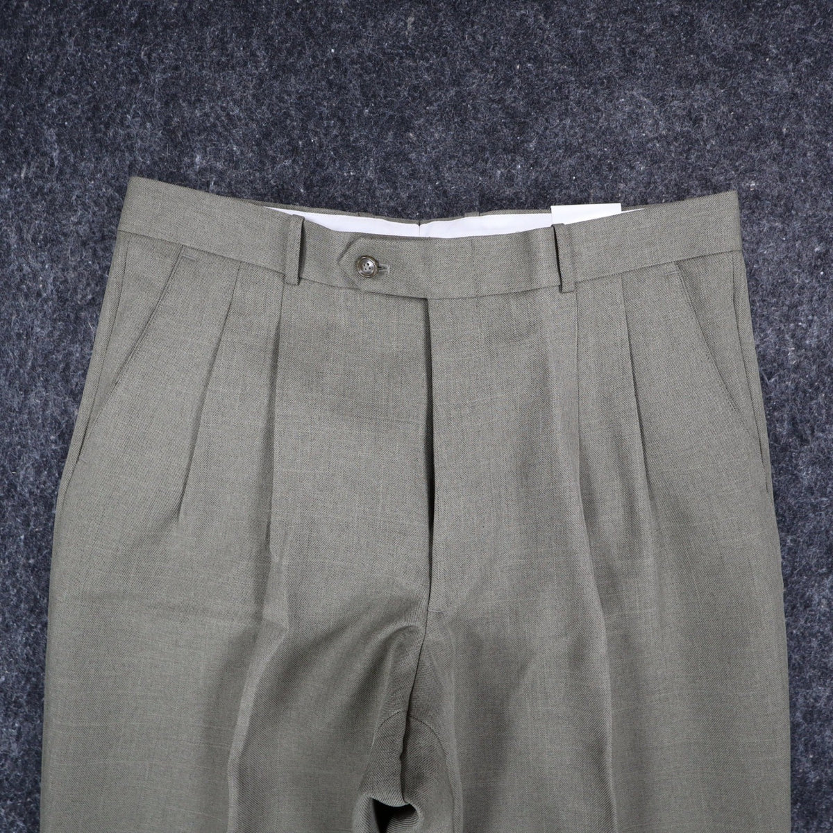 Gino Cappeli Dress Pants Mens 33 Vintage Olive Green Pleated James Deadstock - take2supply