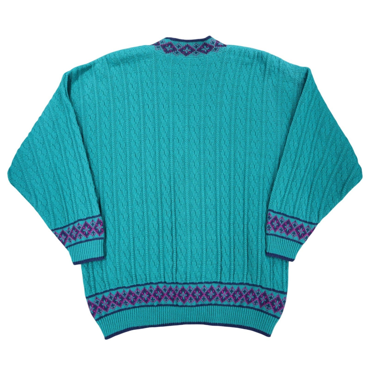 Cricket Lane Cardigan Women Medium Petite Vintage 90s Teal Acrylic Knit NWT USA - take2supply