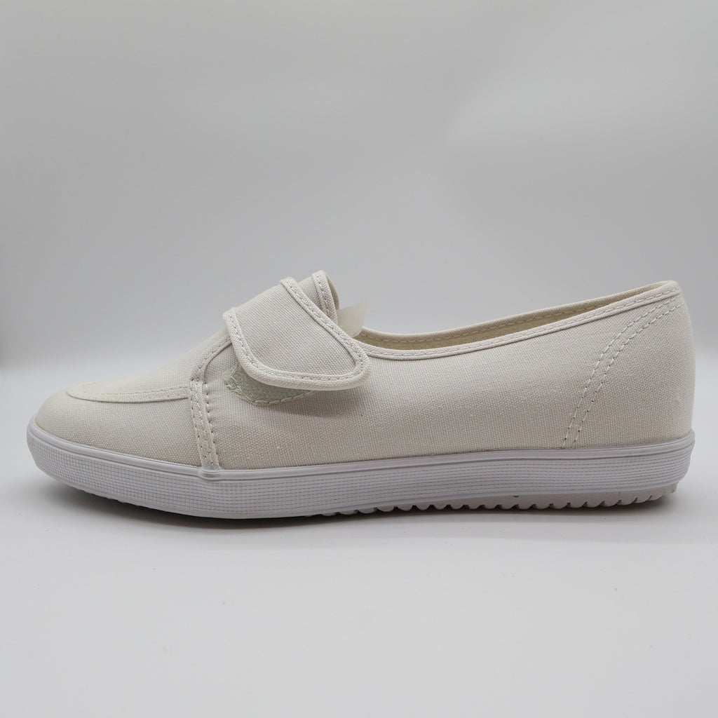 Grasshoppers Skipjack II White Canvas Shoes Womens 7.5 W Wide Hook Loop EF20000 - take2supply
