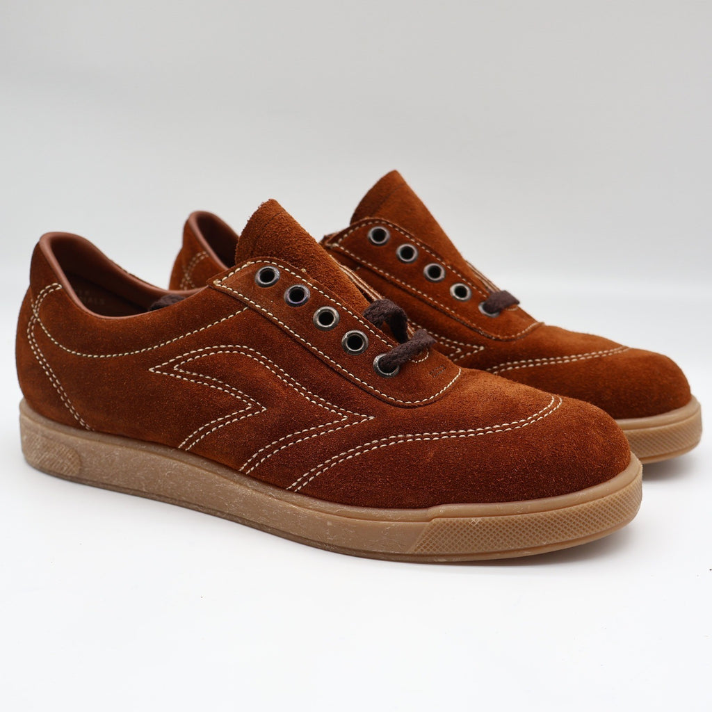 Walker Oxford Sneakers 5.5 D Vintage Brown Suede Gum Sole Deadstock Retro - take2supply