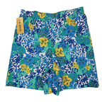 D.K. GOLD Floral Paisley Shorts Womens Medium Vintage 90s Blue Green Made in USA - take2supply