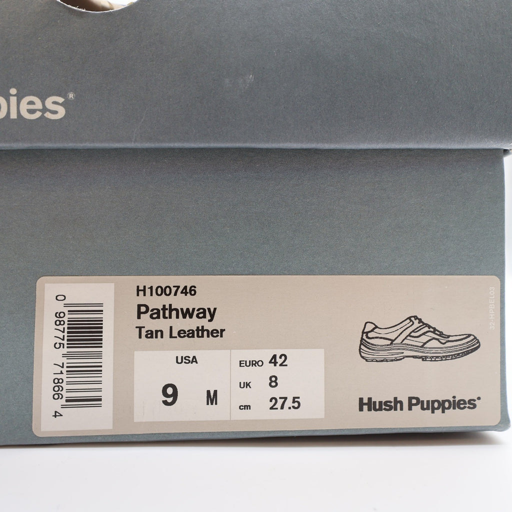 Hush Puppies Pathway Oxford Shoes Mens 9 M Tan Leather OrthoLite Bounce H100746 - take2supply