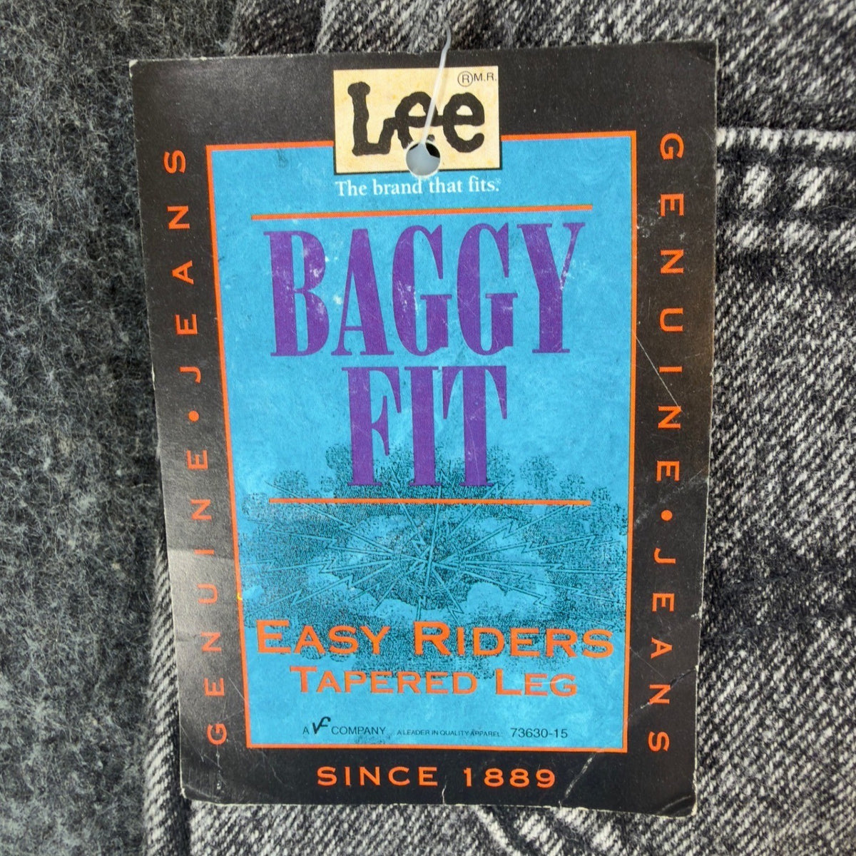 Lee Easy Riders Jeans Boys 6 Slim Black Acid Wash Baggy Tapered VTG 80s USA - take2supply