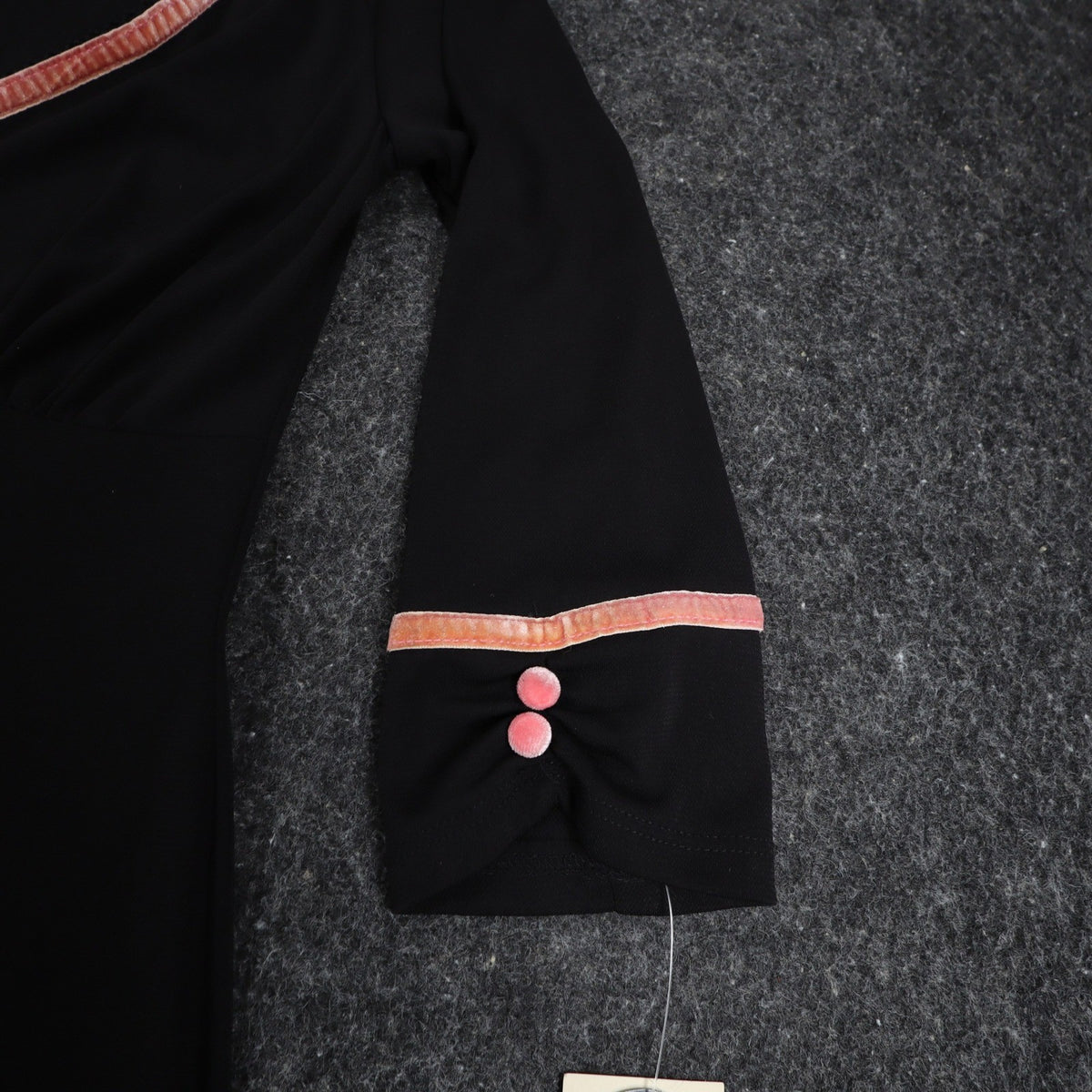 My Michelle Dress Womens Small Y2K Black Pink Bow V-Neck 3/4 Sleeve A-Line USA - take2supply