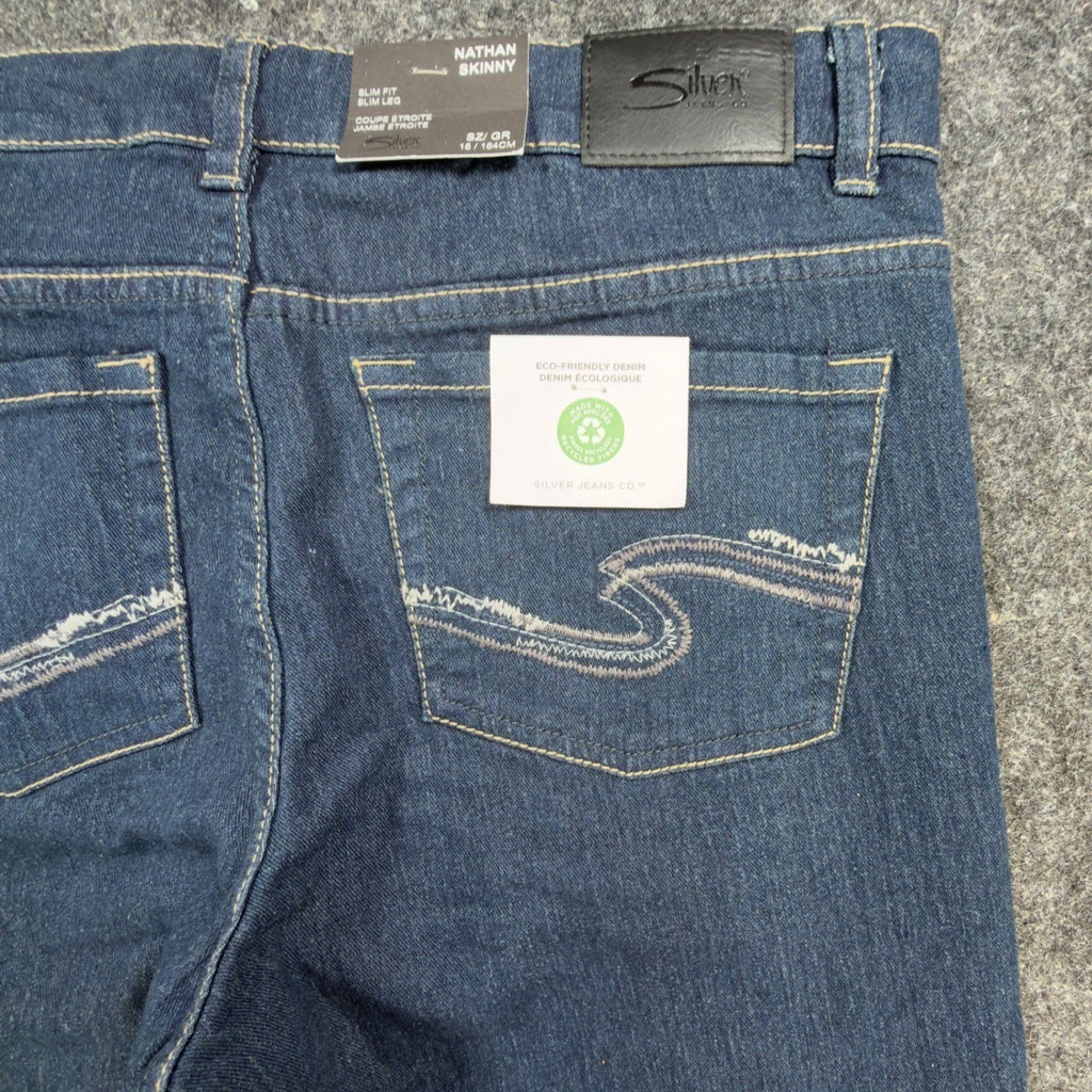 Silver Jeans Co. Nathan Skinny Jeans Boys Size 16 Dark Blue Denim NWT - take2supply