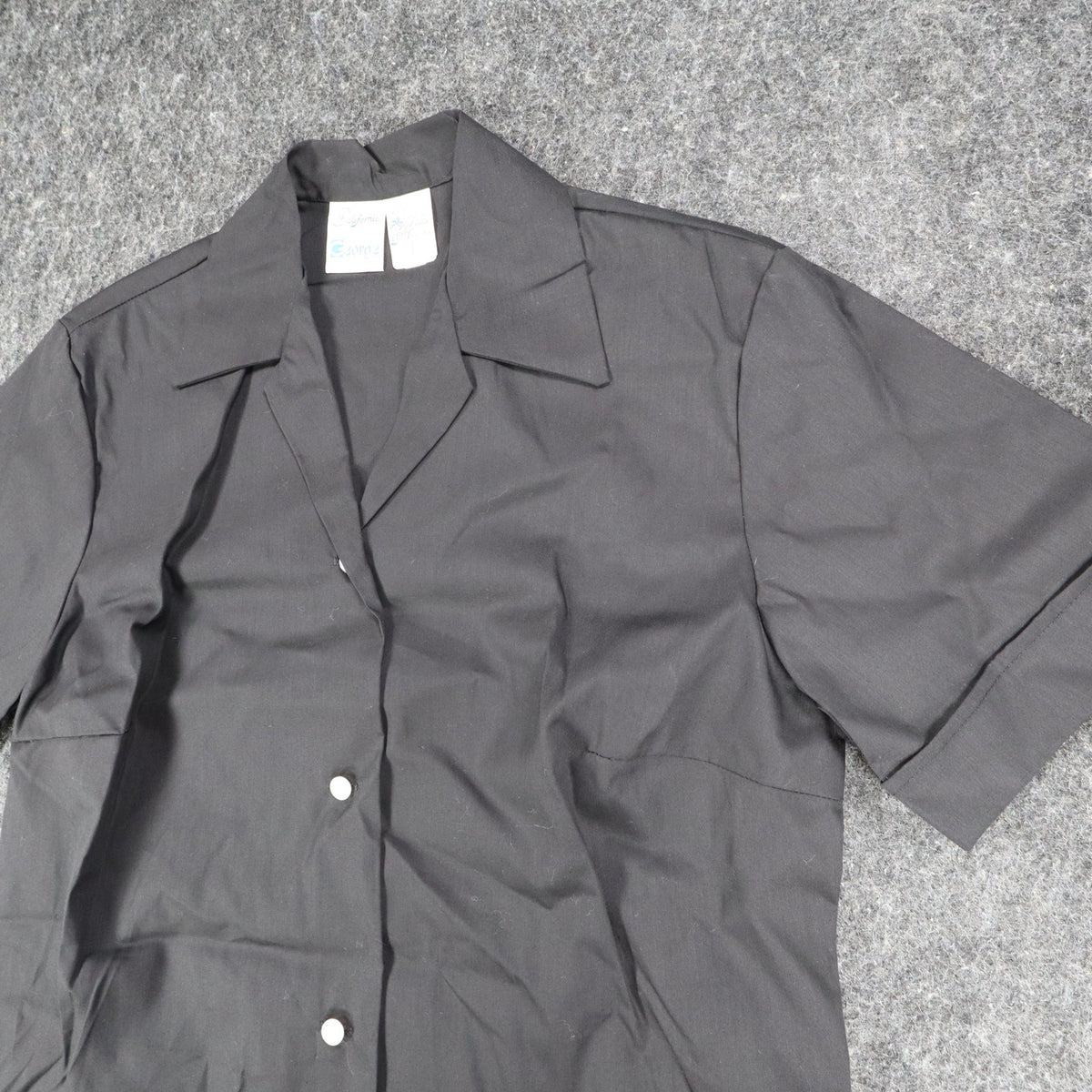 Made in California by George Smock Top Womens 32 Vintage Black Snap Front Shirt - take2supply