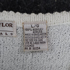 Carolyn Taylor Essentials Women Large White V-Neck Scallop Trim Knit Sweater NWT - take2supply