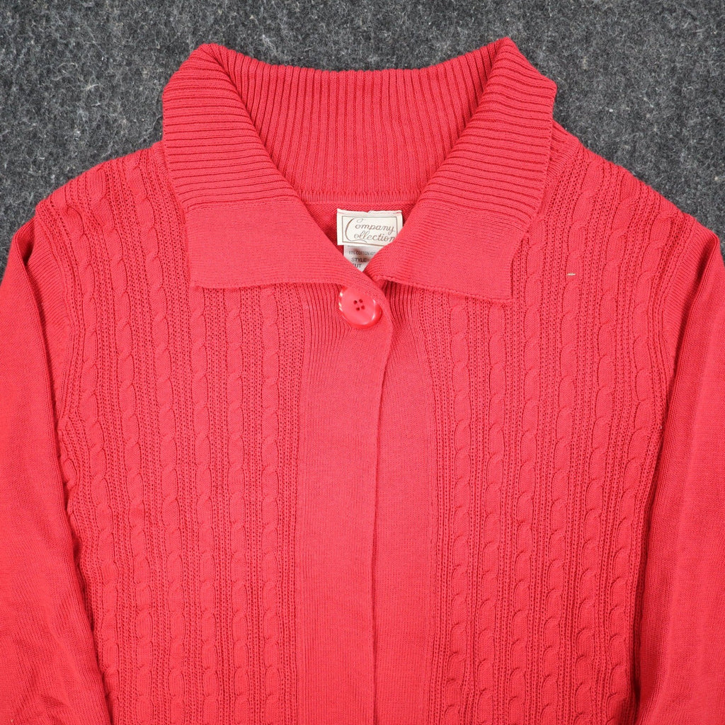 Company Collection Cardigan Womens XL Vintage Pink Cable Knit Button Front C1209 - take2supply