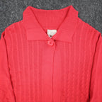 Company Collection Cardigan Womens XL Vintage Pink Cable Knit Button Front C1209 - take2supply
