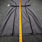 Sequin Hearts Sheath Dress Womens 13 Gray Black Trim Cap Sleeve Career Bodycon - take2supply