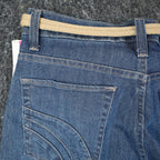 Lee Bermuda Shorts Women 6 M Classic Fit Carolina Blue Denim Stretch Belted NWT - take2supply