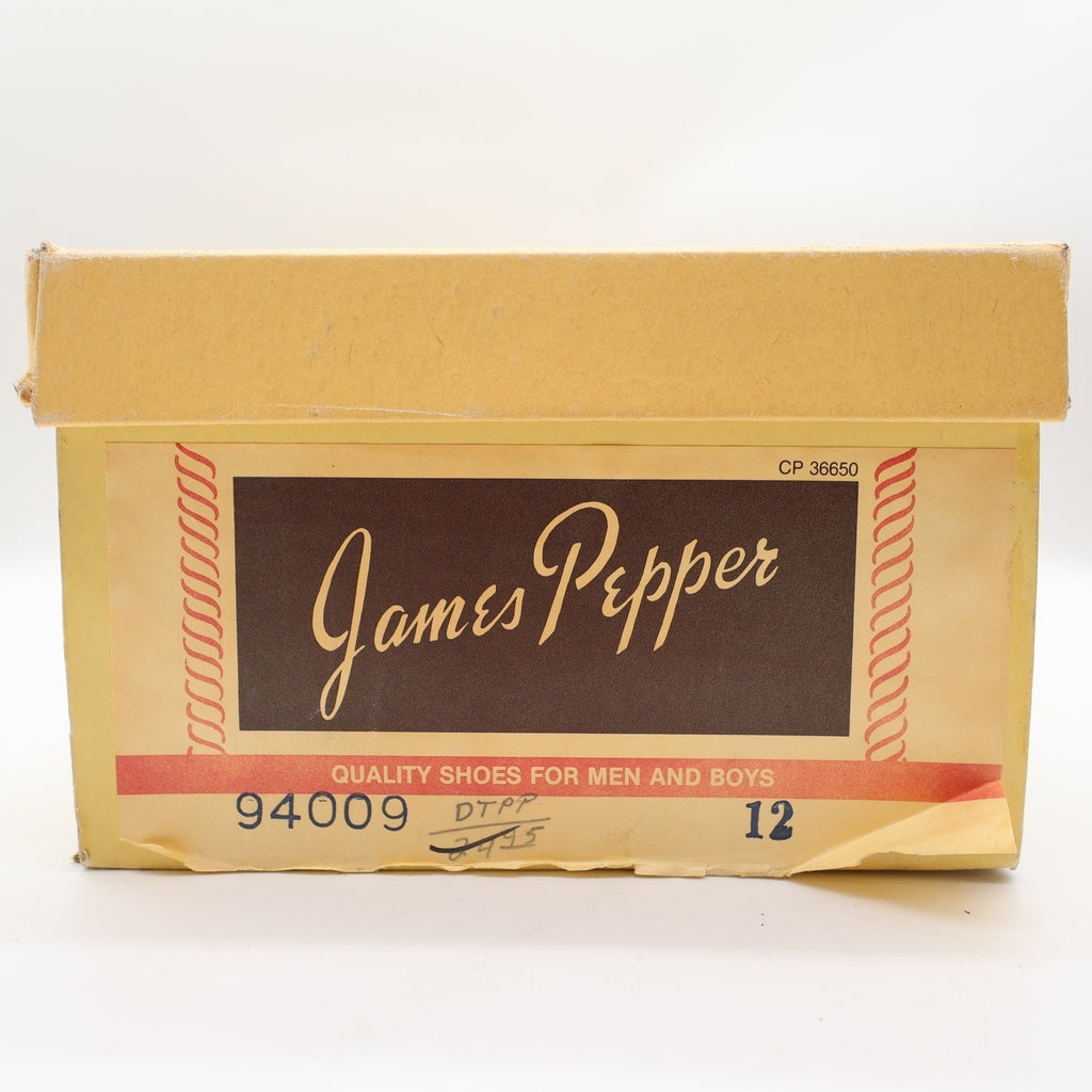 James Pepper Oxford Dress Shoes Mens 12 Vintage Brown Leather Apron Toe 94009 - take2supply