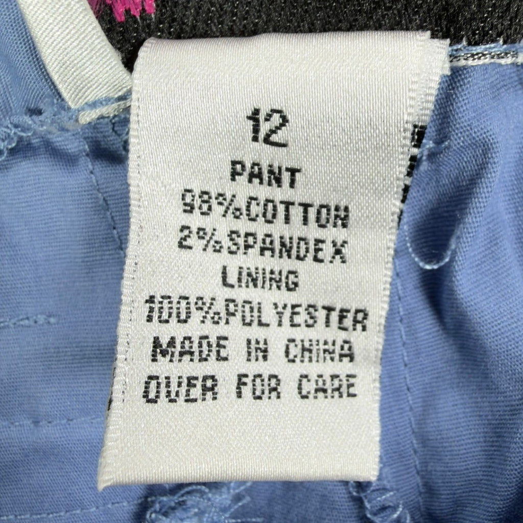 Amy Byer Y2K Bermuda Shorts Girls 12 Blue Cotton Stretch Cuffed New - take2supply