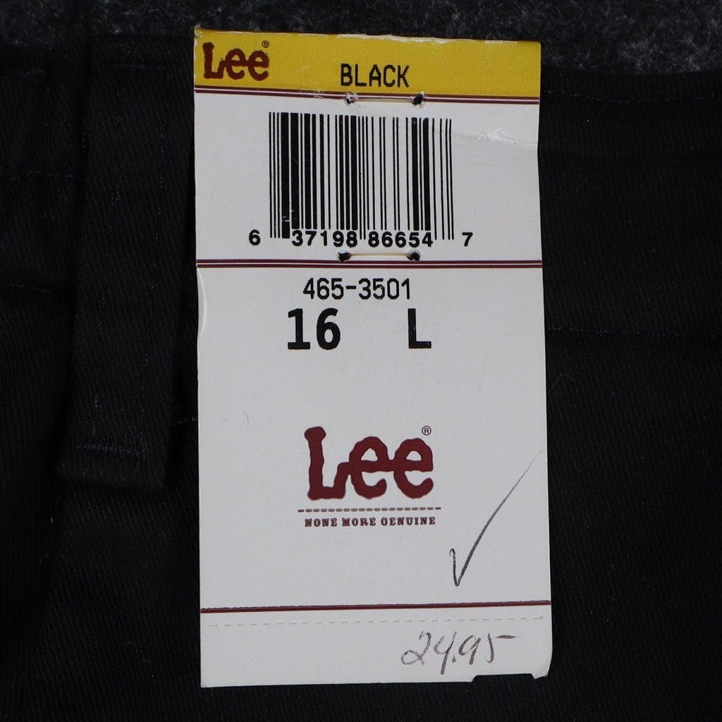 Lee Tapered Leg Pants Womens 16 L Black Side Elastic Stretch Pleated C864 - take2supply