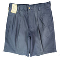 Wolf Mountain Key Shorts Mens 32 Navy Blue 100% Cotton Pleated Vintage USA NWT - take2supply