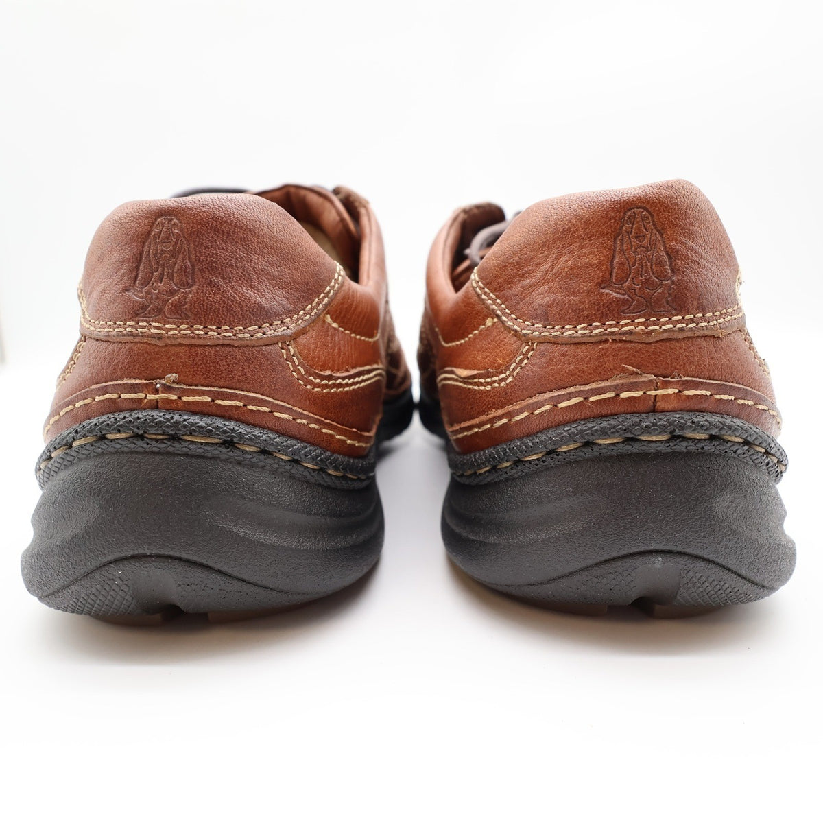 Hush Puppies Pathway Oxford Shoes Mens 9 M Tan Leather OrthoLite Bounce H100746 - take2supply