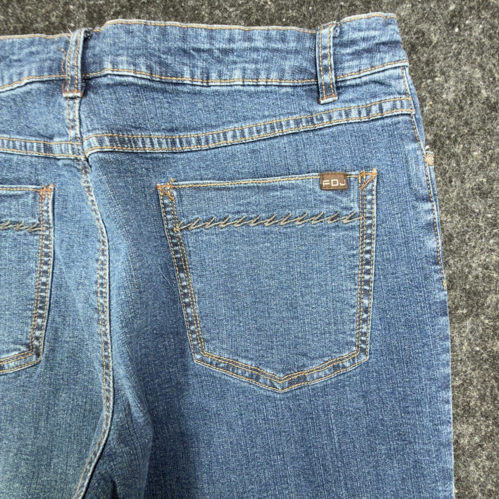 FDJ Olivia Flare Jeans Women 12 Blue Stretch Mid Rise Denim NWT New - take2supply