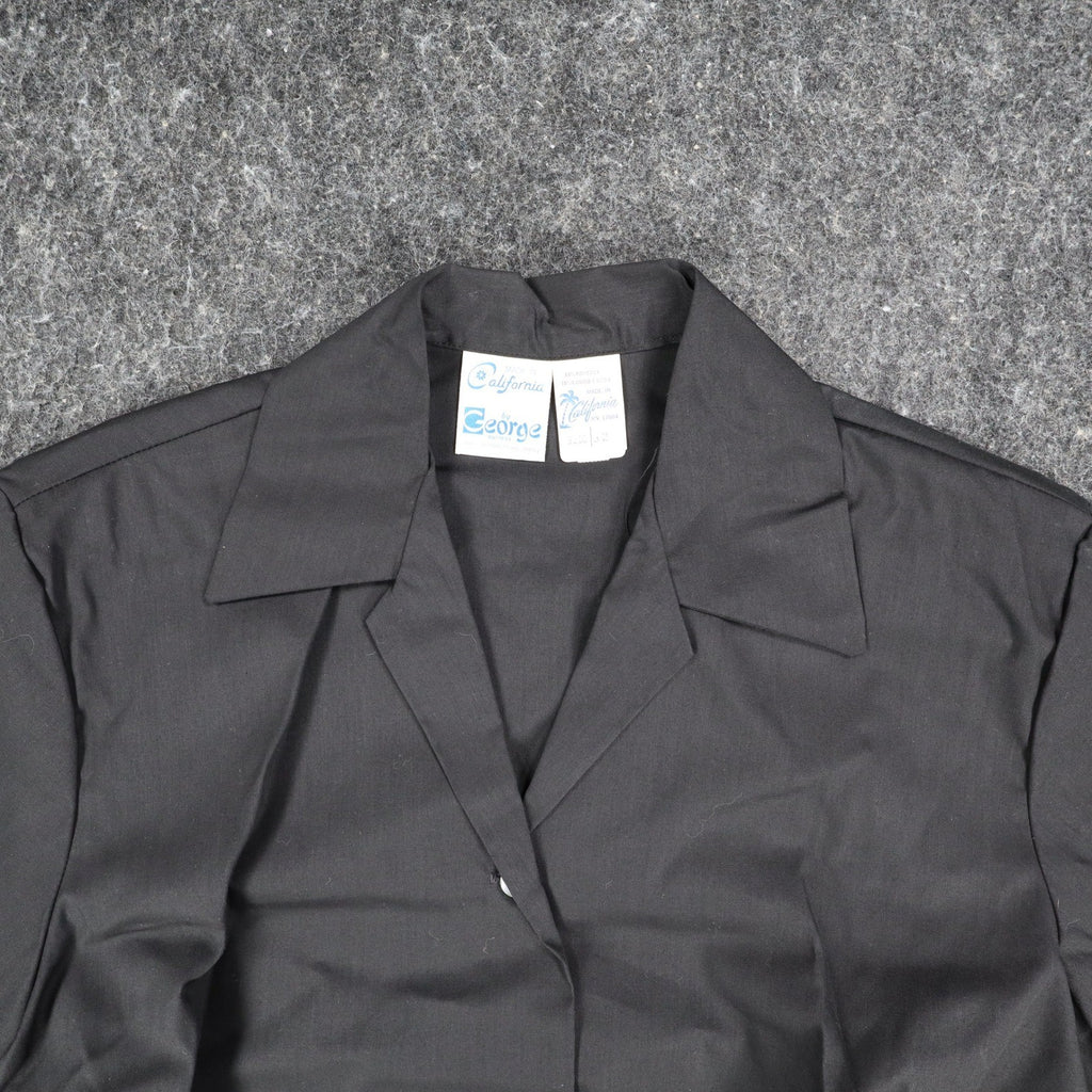 Made in California by George Smock Top Womens 32 Vintage Black Snap Front Shirt - take2supply