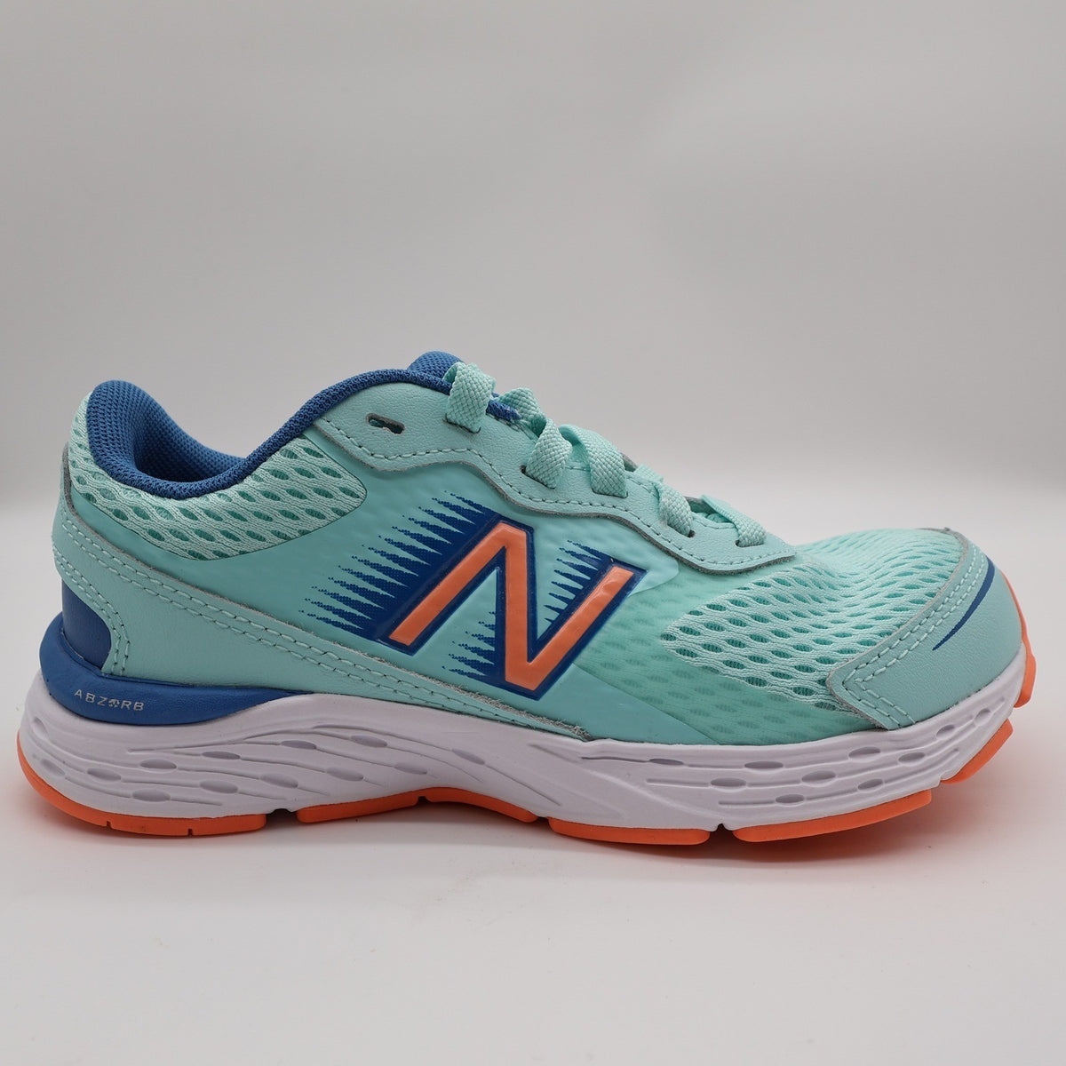 New Balance 680v6 Kids 1.5 Running Shoes Light Blue Orange YP680LL6 Medium - take2supply
