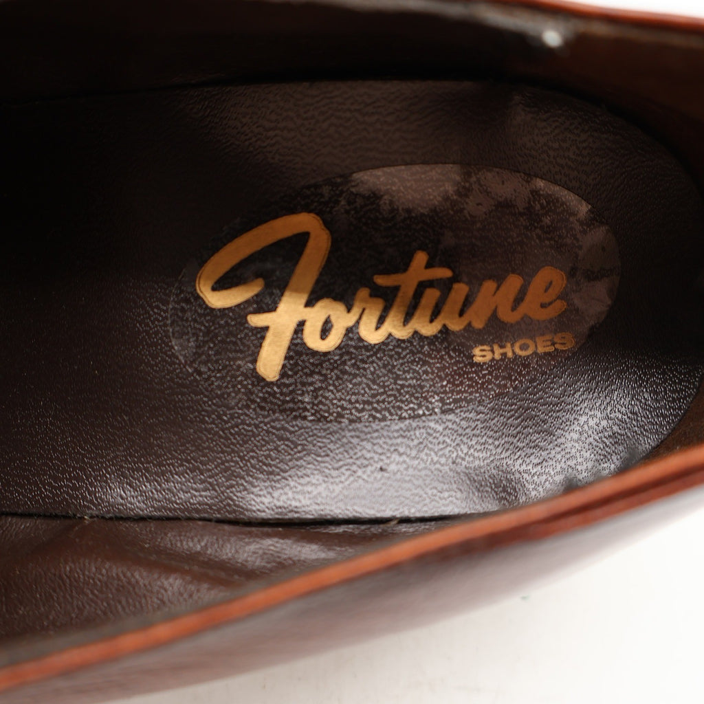 Fortune Loafers Mens 10 Vintage Brown Leather Moc Toe Bit Dress Shoes Deadstock - take2supply