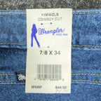 Wrangler Y2K Cowboy Cut Jeans Womens 7/8 x 34 Blue Denim Bootcut NWT - take2supply